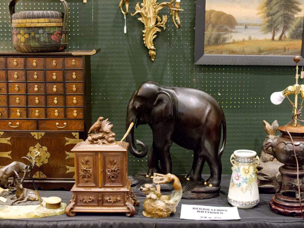 Regan Lewis Antiques display