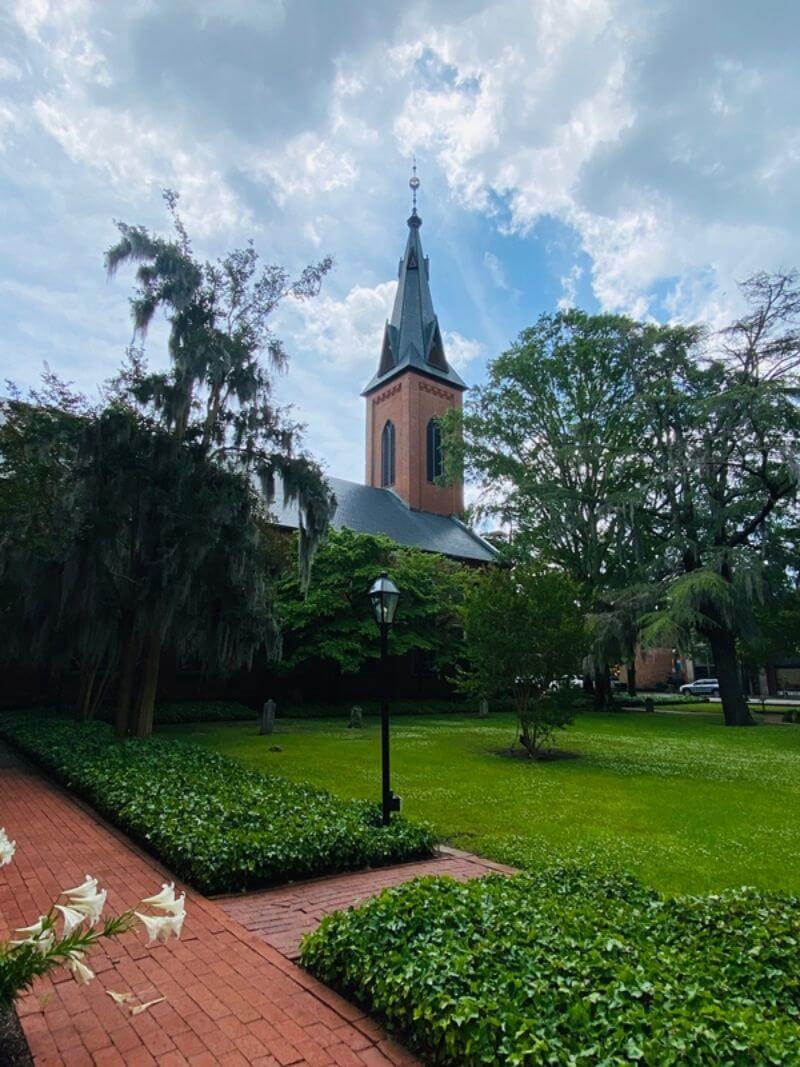 Christ Church steeple against the sky
