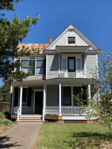 Front exterior of 2 story historic Disoway House in New Bern, NC
