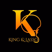 Fancy K and L in orange gold on black background