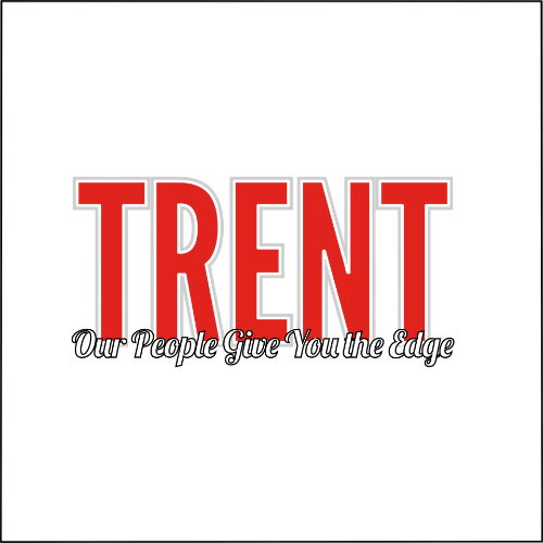 Red lettering of word Trent